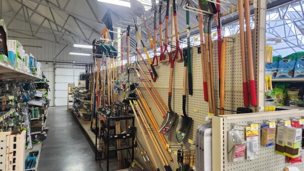 Garden tools aisle at Forsyth Hardware